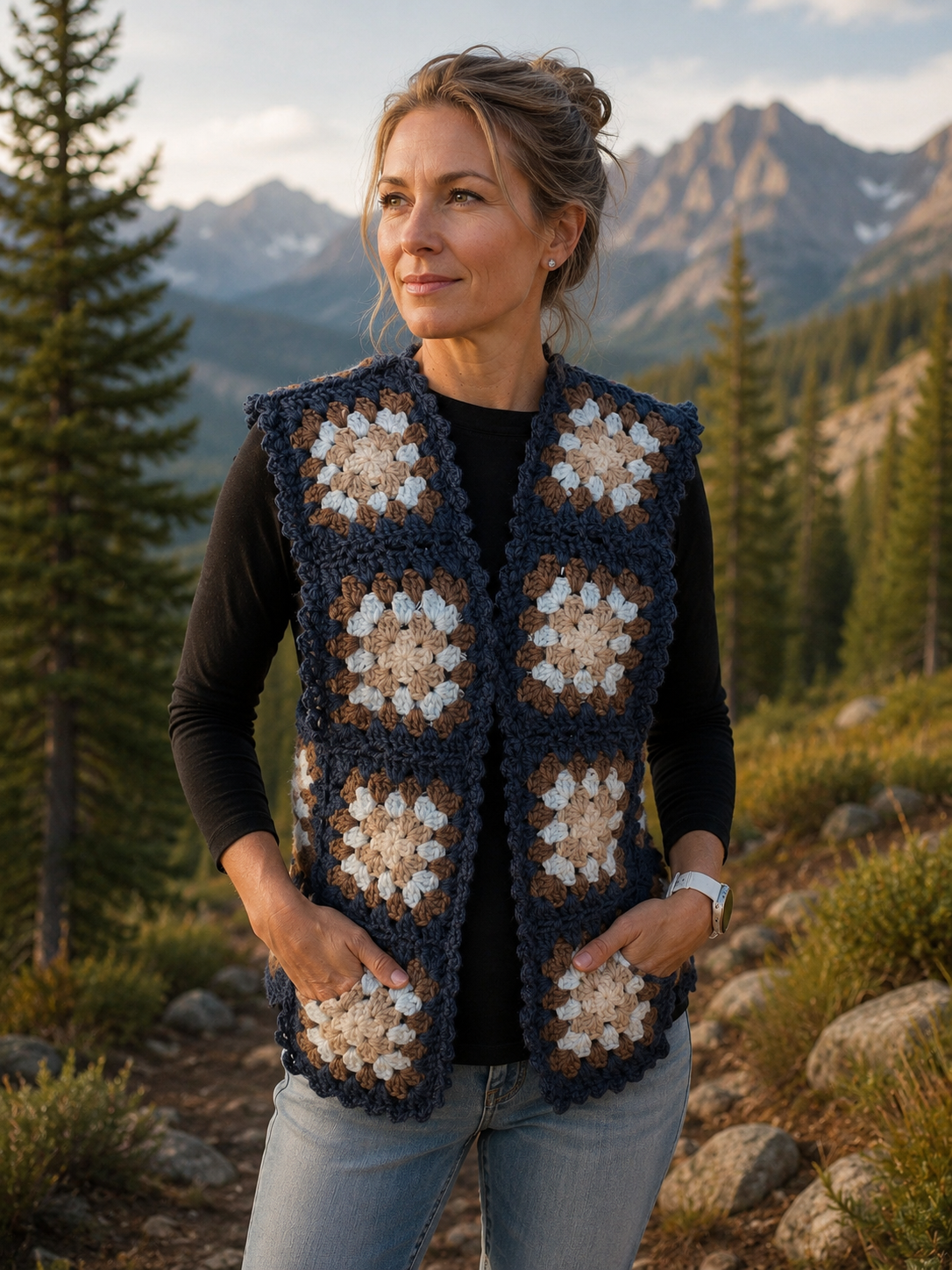 Granny square vest